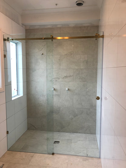 Sliding Frameless Showers 2100mm - Inline (Glass Only) - TipTop Showers