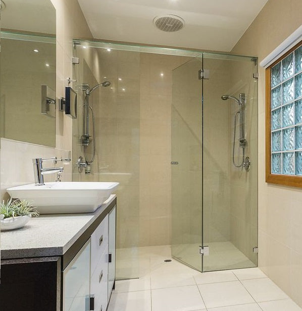 10mm Frameless Shower Glass Inline (Front Only) 2100mm - TipTop Showers