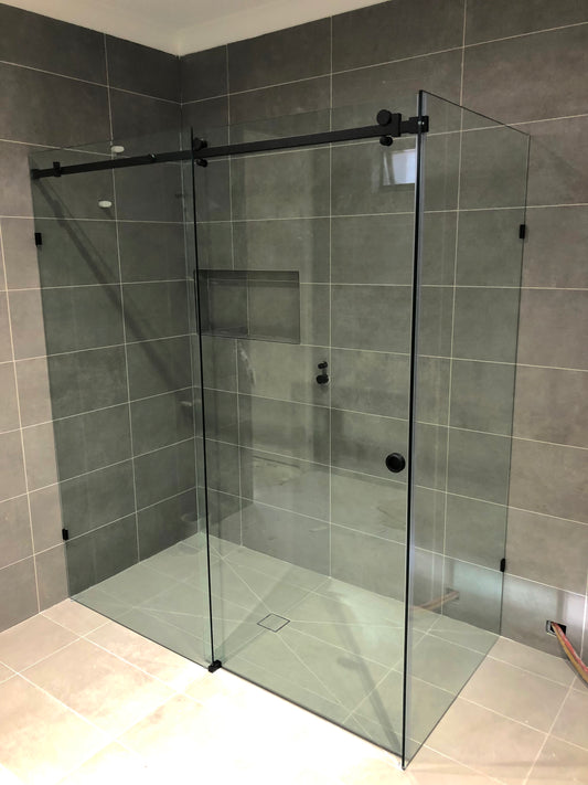 Sliding Frameless shower Return Panel 2100mm (Side Only) - TipTop Showers