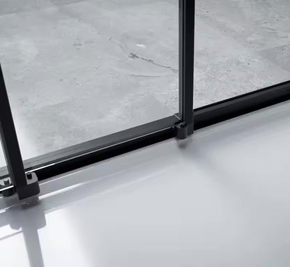 3 Panel Sliding Semi-Frameless 1950mm - Black - TipTop Showers