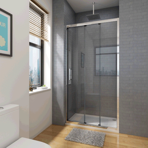 3 Panel Sliding Semi-Frameless 1950mm - Chrome - TipTop Showers